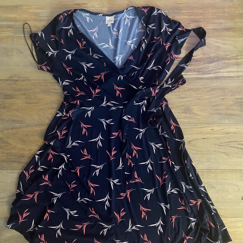 Stretch-knit Faux Wrap Dress